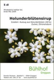 Etikett Holunderblütensirup